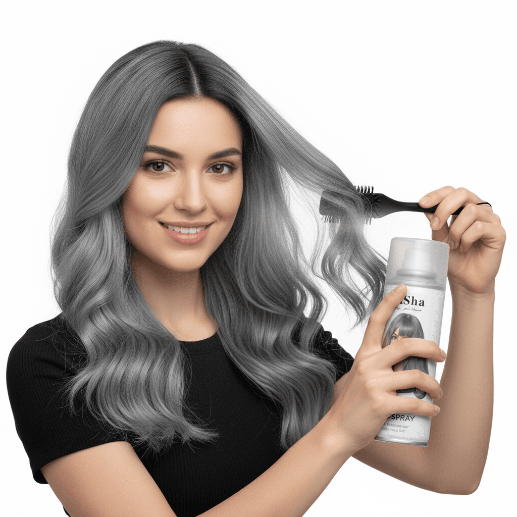 Sasha Gray Hair Spray 130ml بخاخ للشعر باللون الرمادي من ساشا 130 مل
