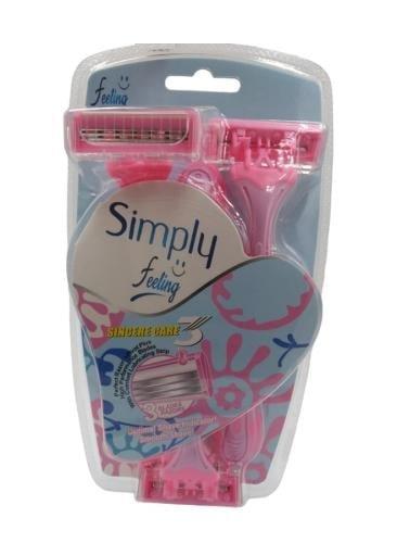 Simply - شفرات حلاقة نسائية Feeling 6 قطع