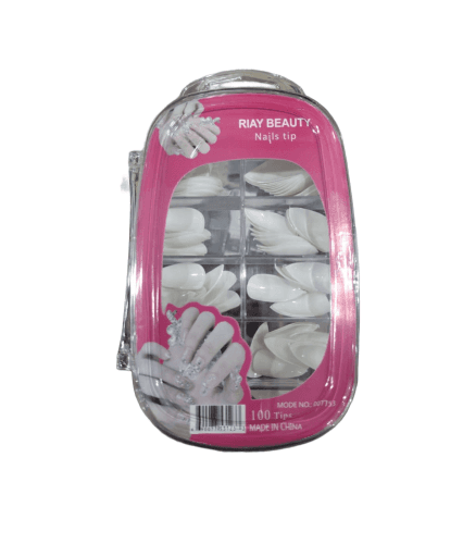 Riay Beauty - مجموعة أظافر أبيض 100 قطعة
